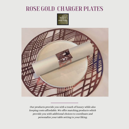 Rose Gold Wedding Placemats.Bulk Pack.Round Shape.(Weave Design)