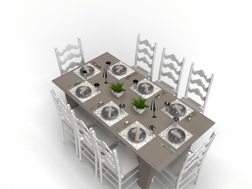 White Placemats (Milano Design) (Square Shape) - Place Matters