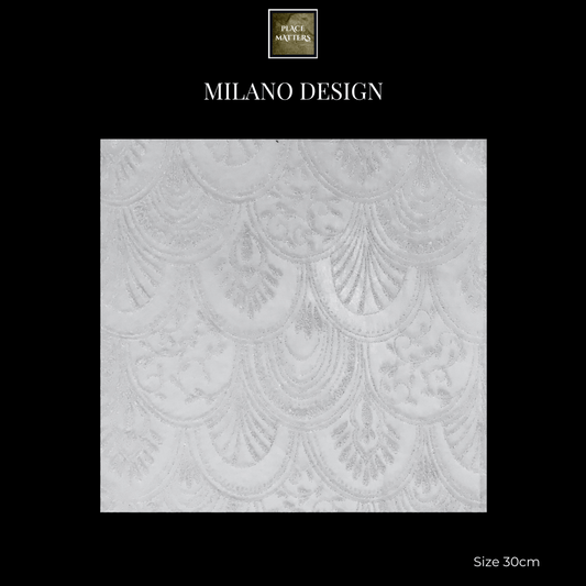White Placemats (Milano Design) (Square Shape) - Place Matters