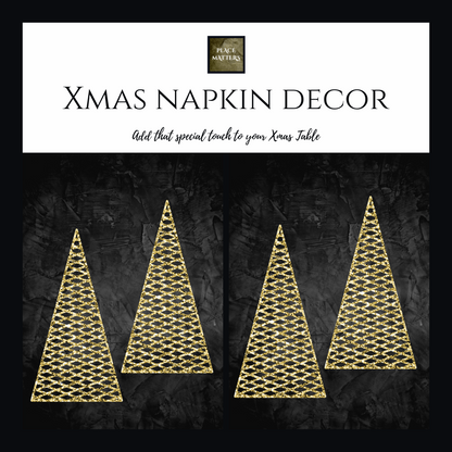 Christmas Tree Napkin Decor Gold (Droplets Design) - Place Matters