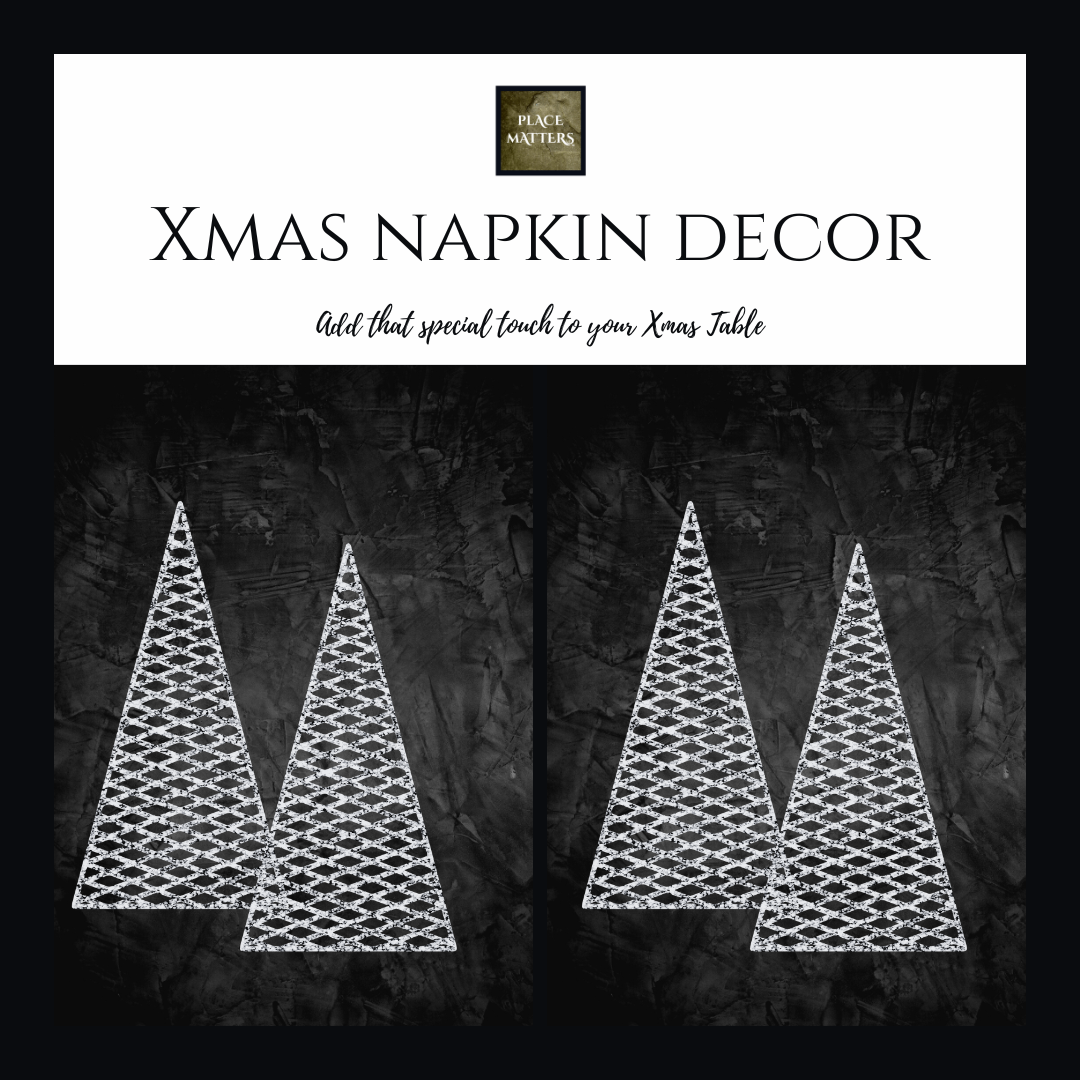 Christmas Tree Napkin Decor Silver(Droplets Design) - Place Matters