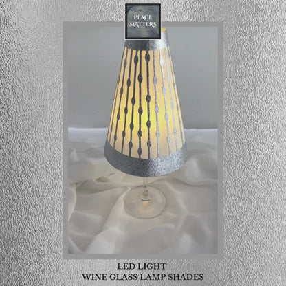 Silver Wine Glass Lamp Shades (Droplets Design)(Pack of 3)