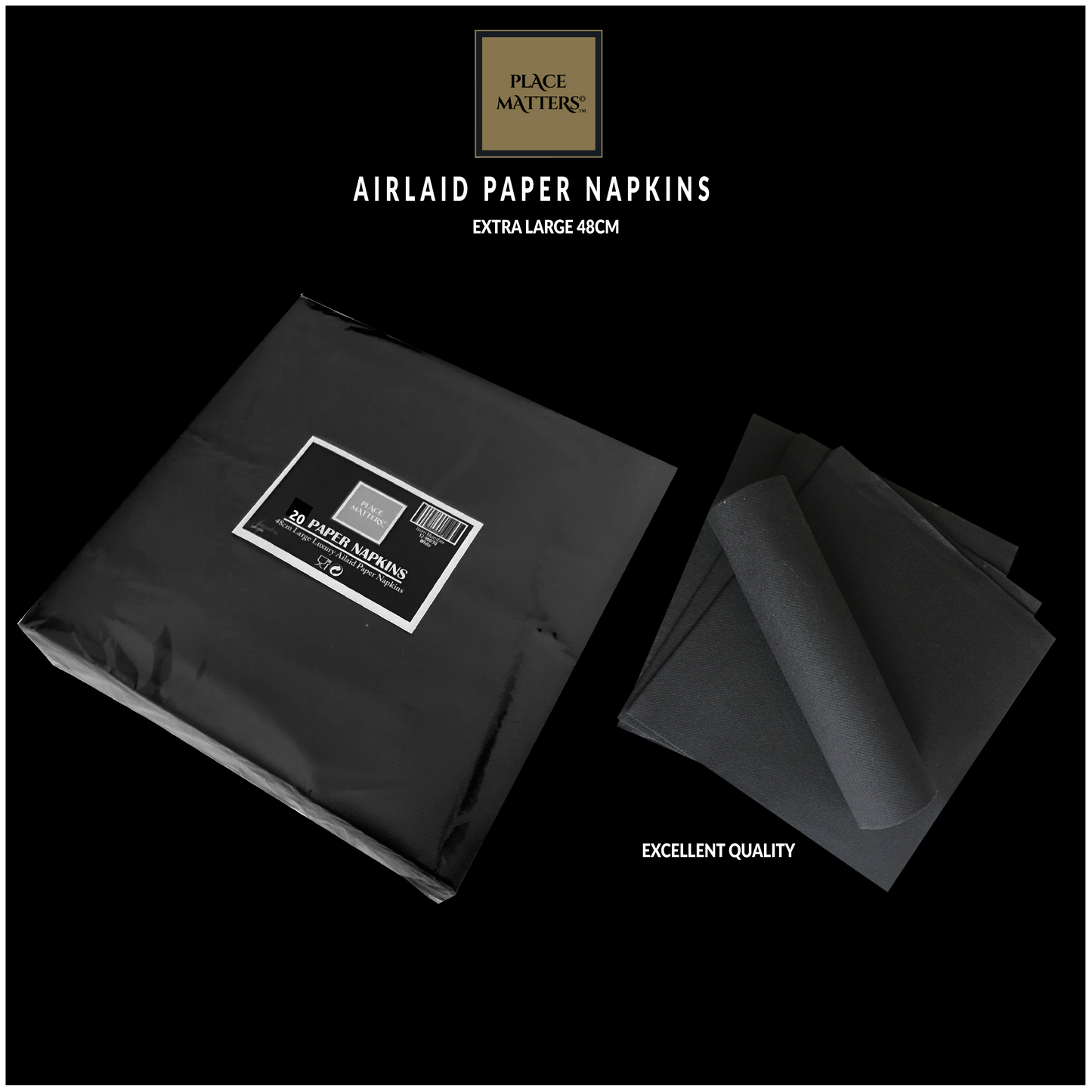 Black Paper Napkins - Place Matters