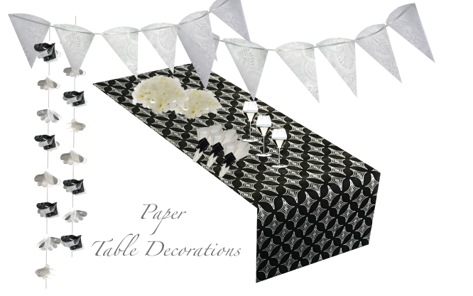 Black Table Runners (Diamonds Design) - Place Matters