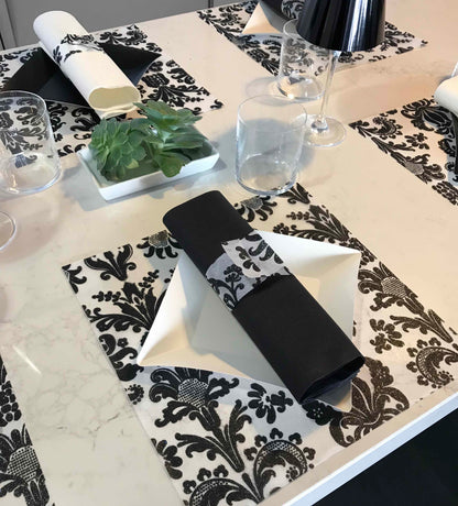 Black Table Setting Pack for 10 People (Royale Black Square) - Place Matters