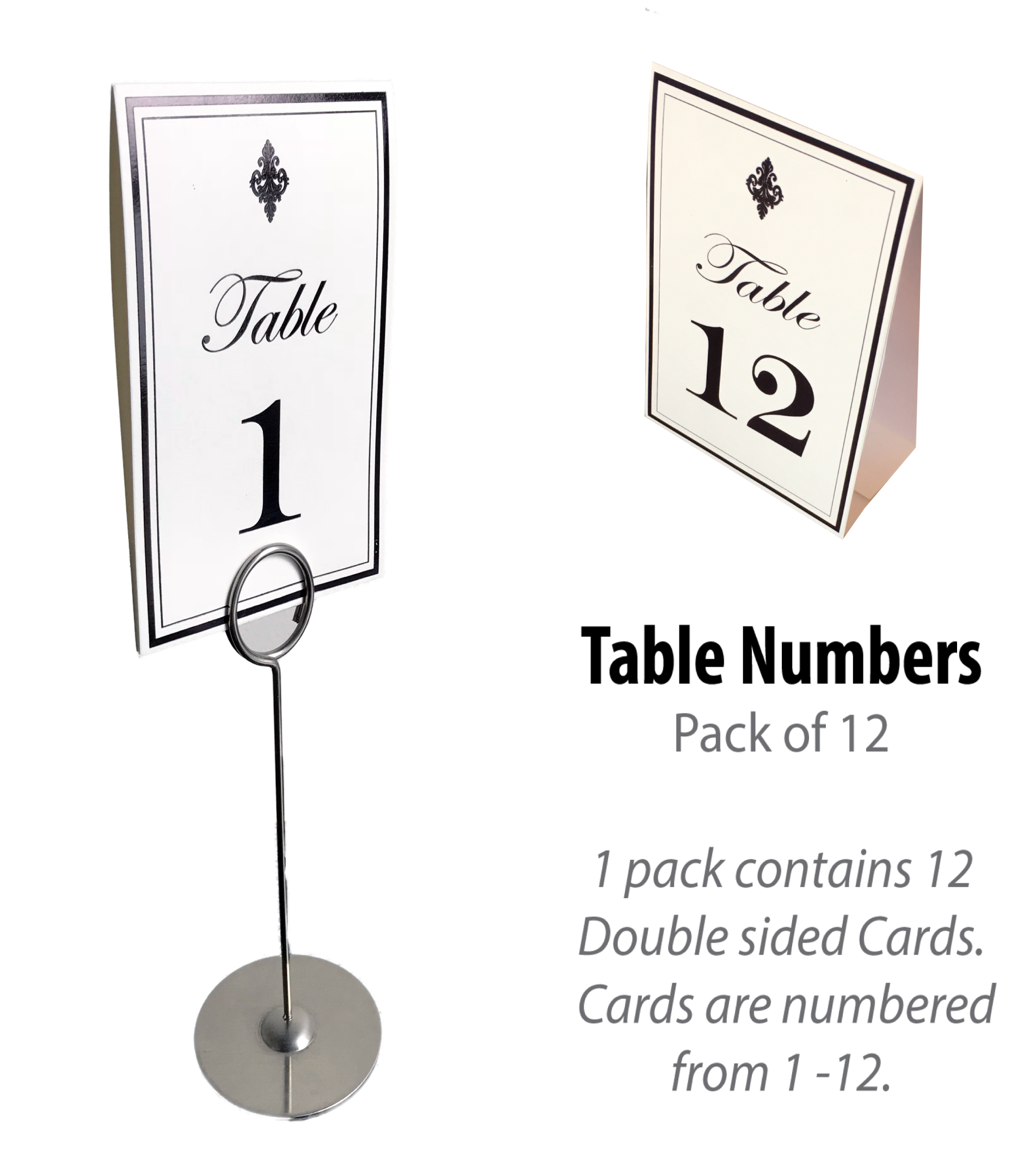 Black Table Numbers (Pack of 12) - Place Matters