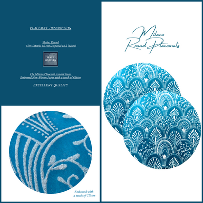 Blue Table Setting Pack for 10 People (Milano Teal Round) - Place Matters