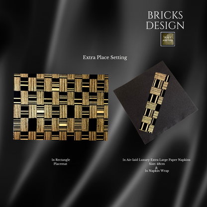 Single Place Setting (Bricks Design) Cream Rectangle - Place Matters