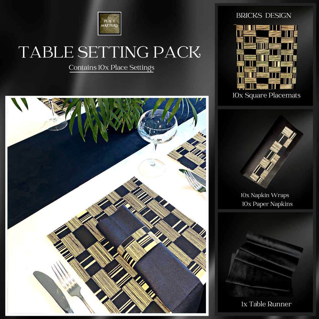 Bricks Table Setting Pack Cream Rectangle - Place Matters