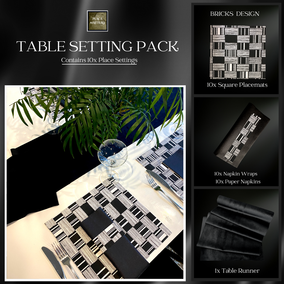 Bricks Table Setting Pack White Square - Place Matters