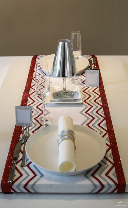 Chevron Table Runners (Red) - Place Matters