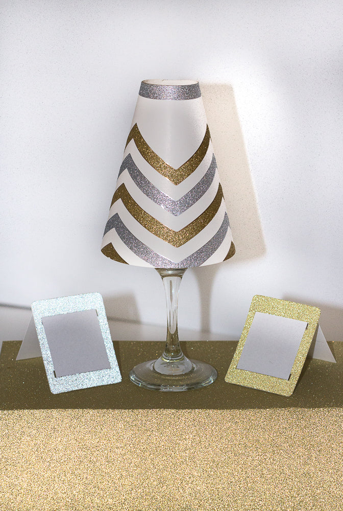 Chevron Wine Glass Lamp Shades (Pack of 6) - Place Matters