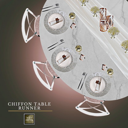 Chiffon Table Runners (Cream) - Place Matters