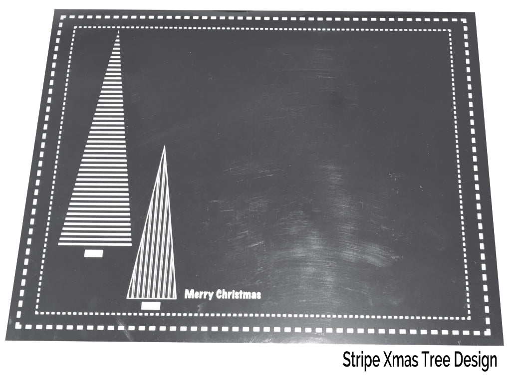 Silver Christmas Placemats Pack of 20 (Stripe Xmas Tree) - Place Matters