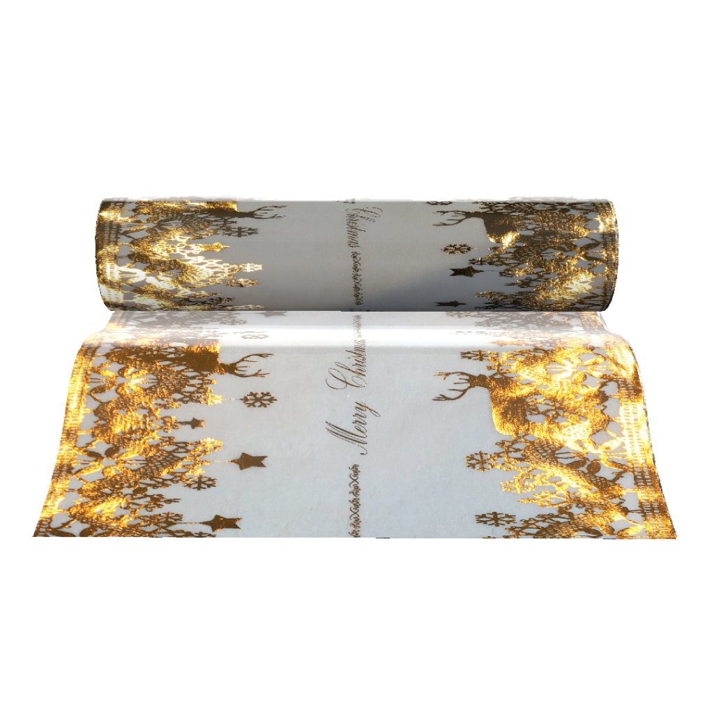 Christmas Table Runners (Gold Reindeer Design) - Place Matters