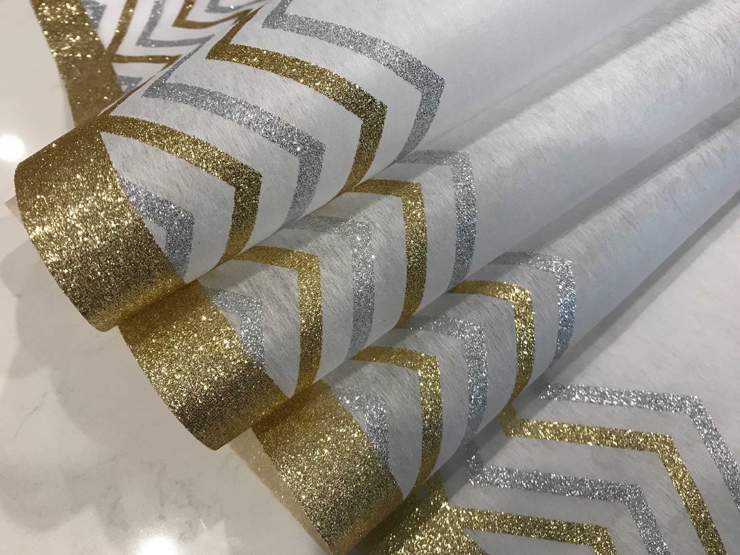 Chevron Table Runners (Gold) - Place Matters