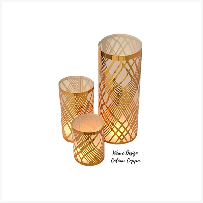Copper Table Decorations (Weave) (Pack of 3) - Place Matters