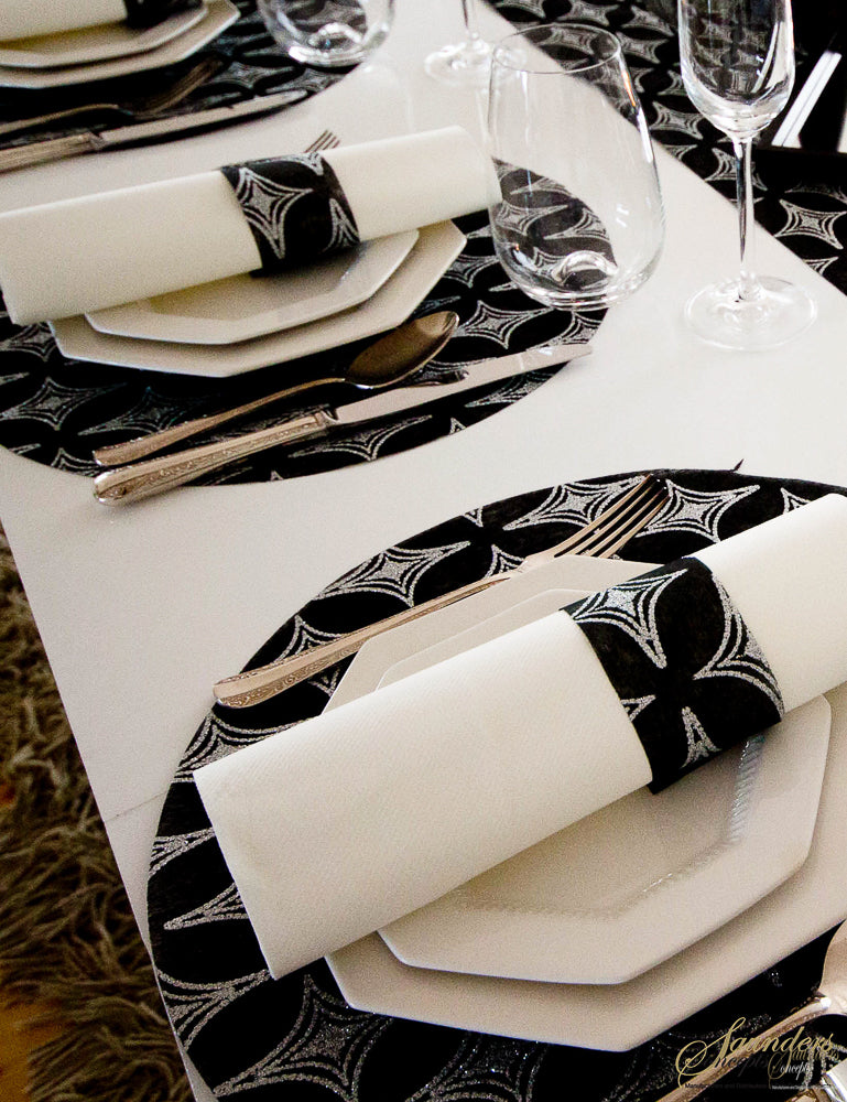 Black Placemats (Diamonds) Pack of 20 - Place Matters