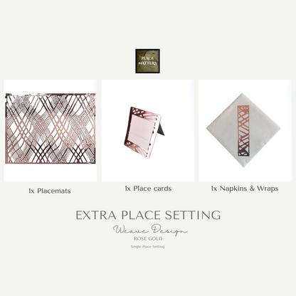 Single Place Setting (Weave Rectangle Design)White Napkin - Place Matters