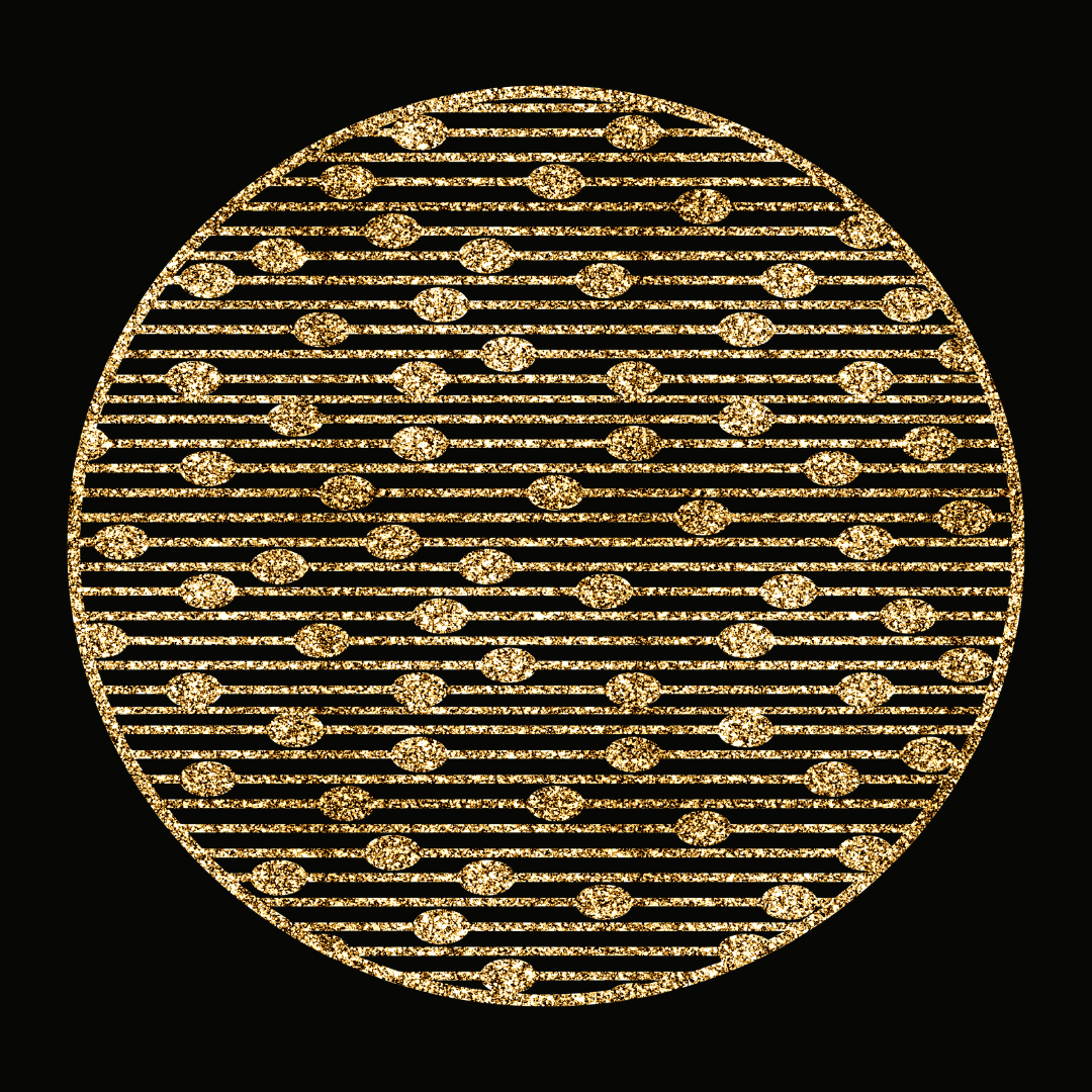 20 Gold Placemats (Droplets) Pack of 20 (Round) - Place Matters