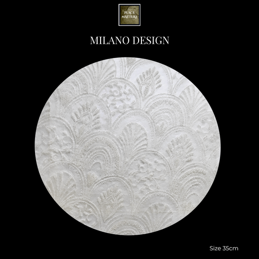 White Placemats (Milano) Pack of 20 (Round) - Place Matters