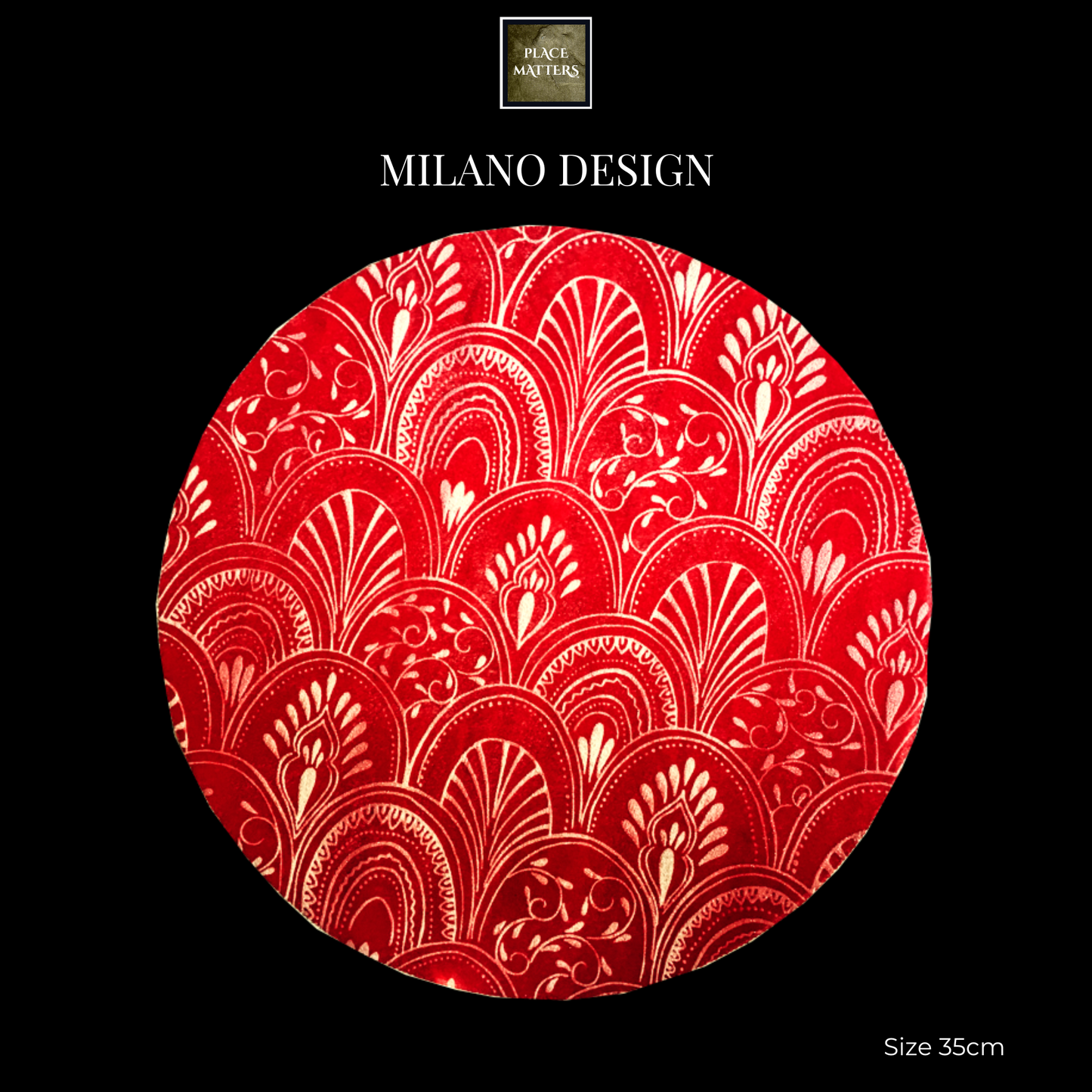 Red Placemats Milano) Pack of 20 (Round) - Place Matters