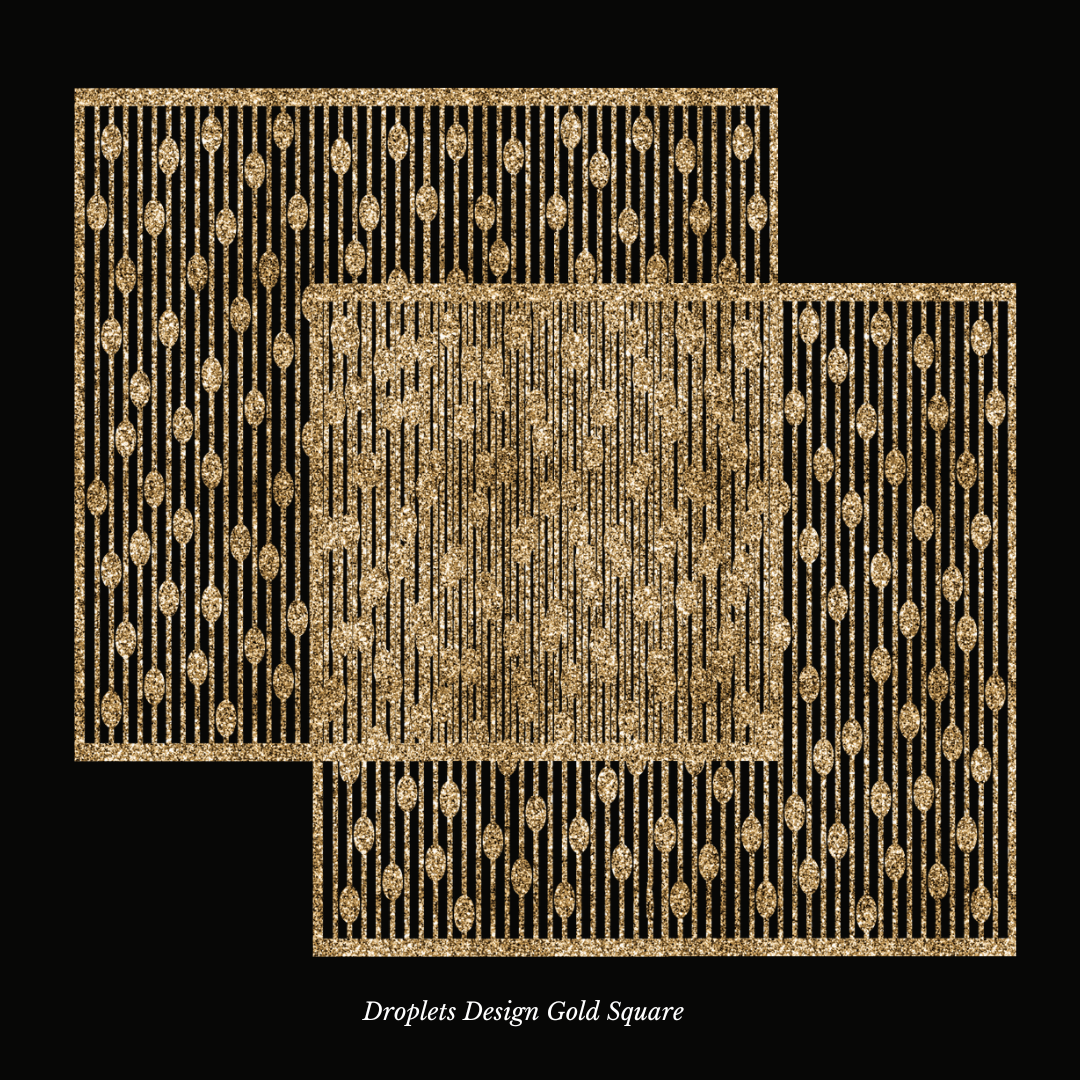 Gold Placemats (Droplets) Pack of 20 (Square) - Place Matters