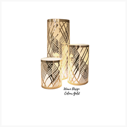 Gold Table Decorations (Weave Design)(Pack of 3) - Place Matters