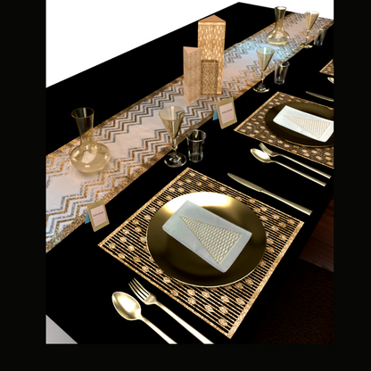 Gold Placemats (Droplets) Pack of 20 (Square) - Place Matters