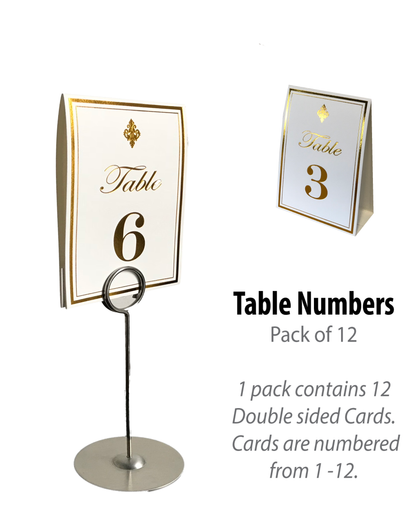 Gold Table Numbers (Pack of 12) - Place Matters