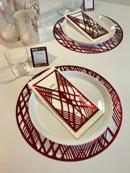 Red Placemats (Weave)Pack of 20 (Round) - Place Matters