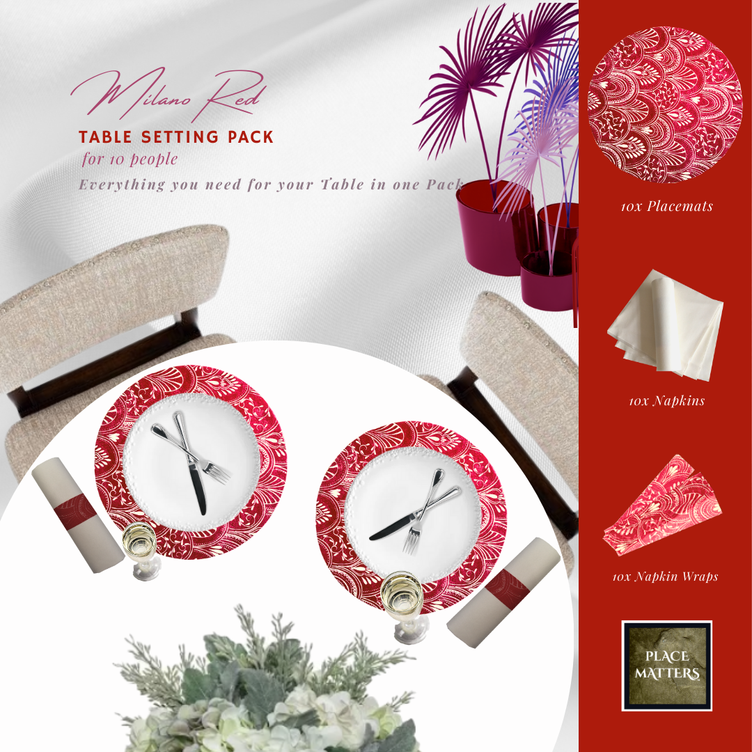 Red Table Setting Pack (Milano Round) Red - Place Matters