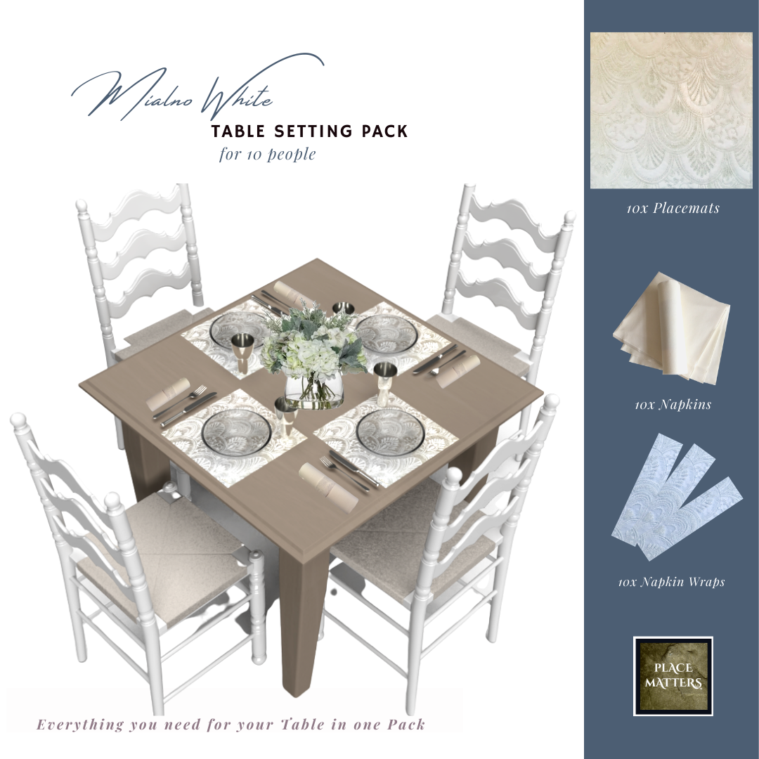 Pink Table Setting Pack for 10 People (Milano Pink Square) - Place Matters