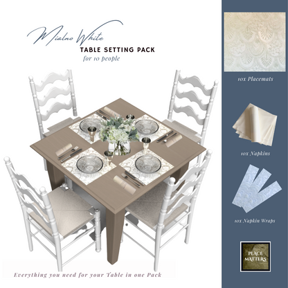 Pink Table Setting Pack for 10 People (Milano Pink Square) - Place Matters