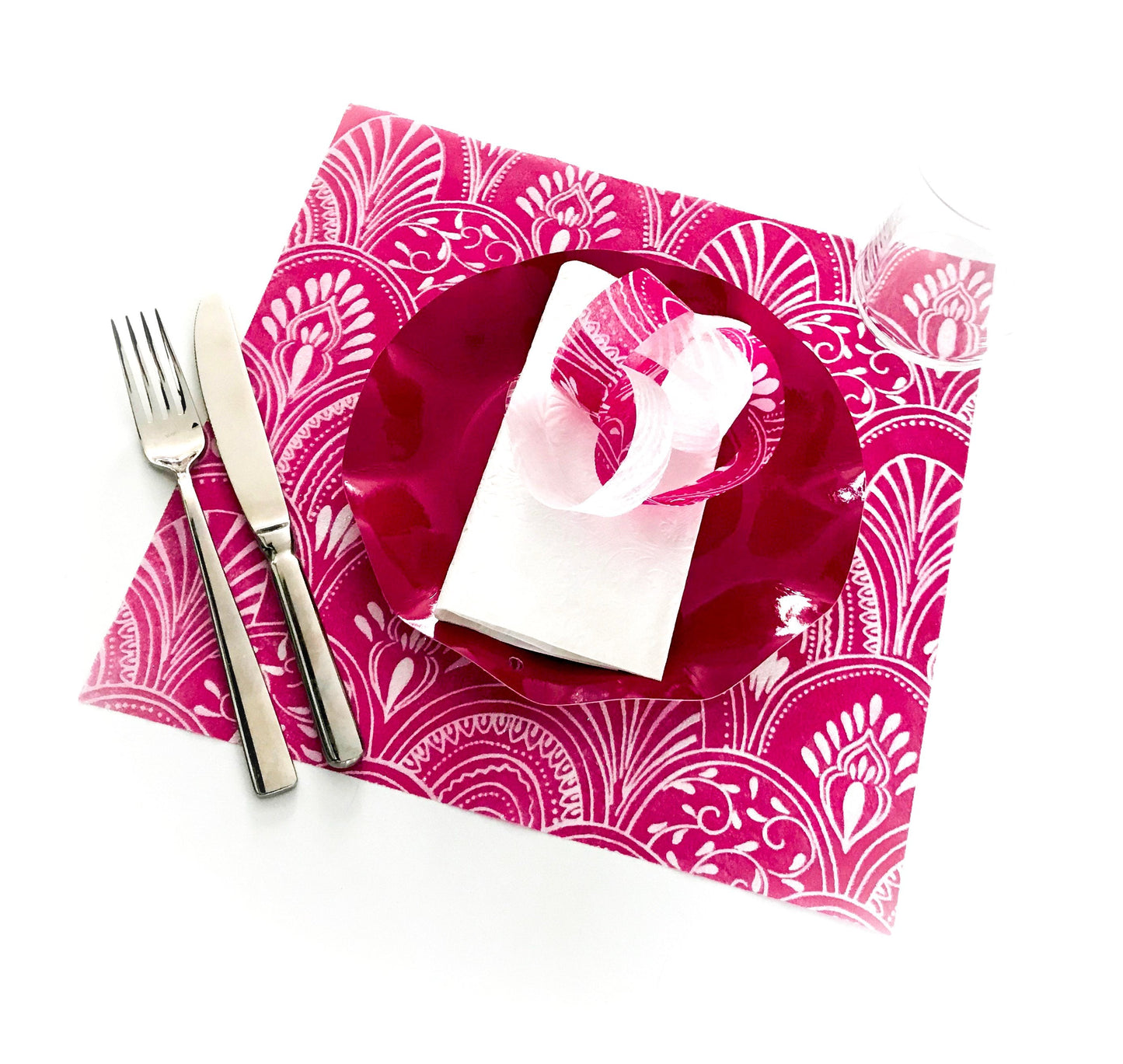 Pink Placemats (Milano) Pack of 20 (Square) - Place Matters