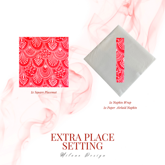 Single Place Setting (Milano Square Design Red) - Place Matters