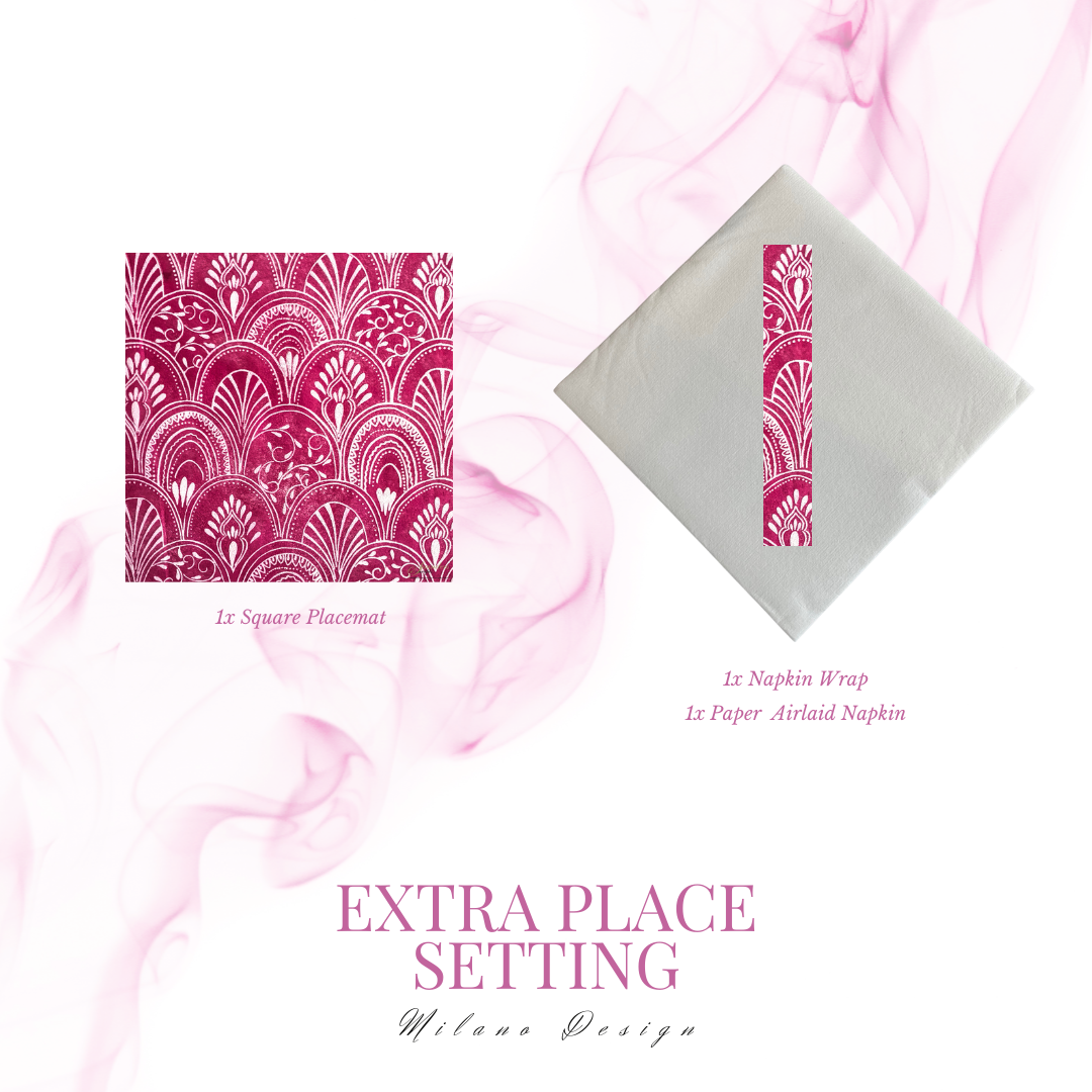 Single Place Setting (Milano Square Design Pink) - Place Matters