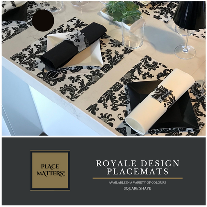 Black Table Setting Pack for 10 People (Royale Black Square) - Place Matters