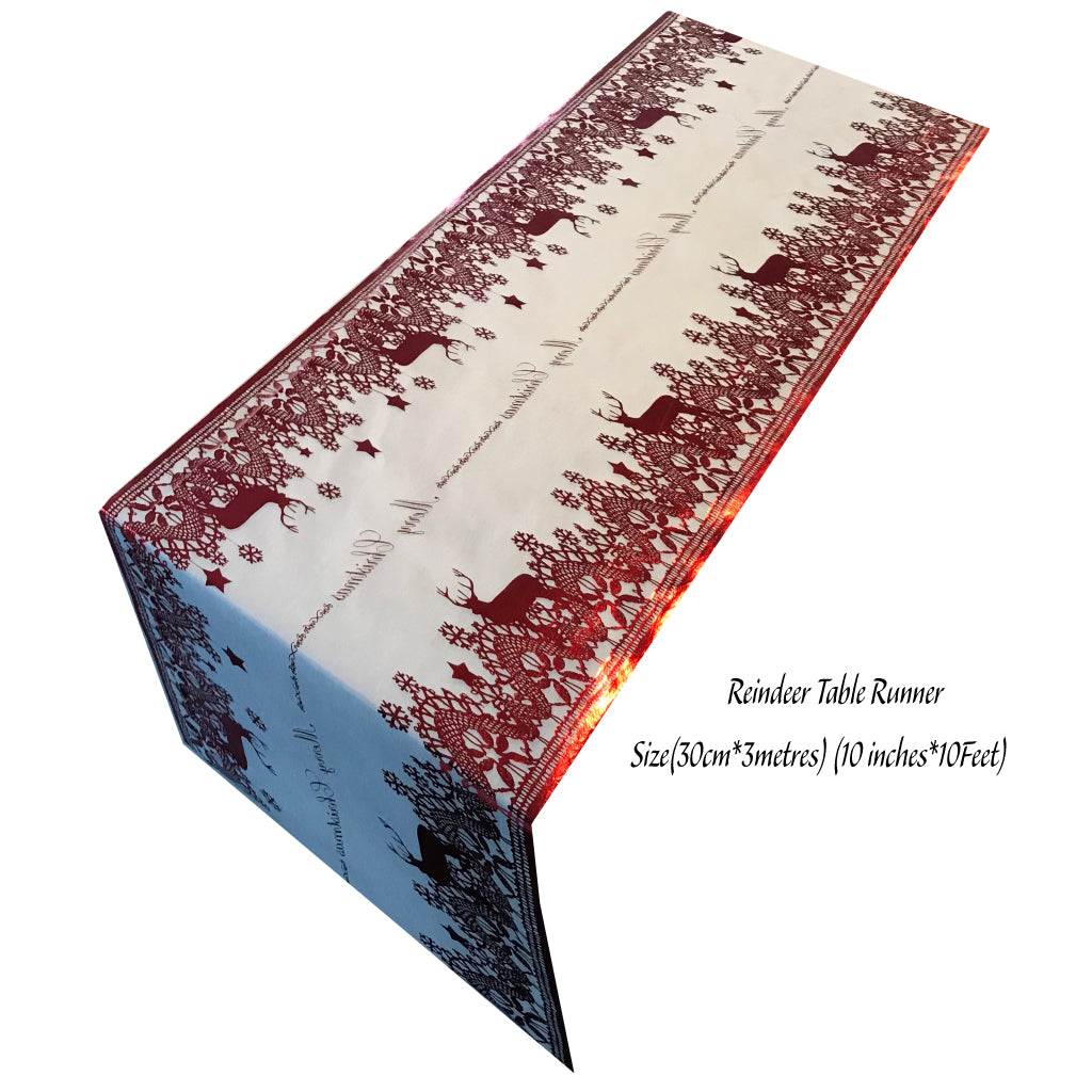 Christmas Table Runners (Red Reindeer Design) - Place Matters