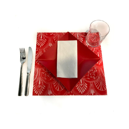 Red Placemats (Milano) Pack of 20 (Square) - Place Matters
