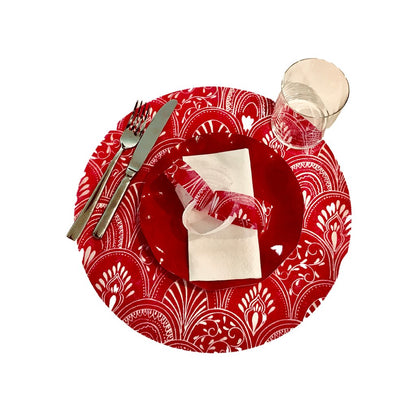 Red Placemats Milano) Pack of 20 (Round) - Place Matters