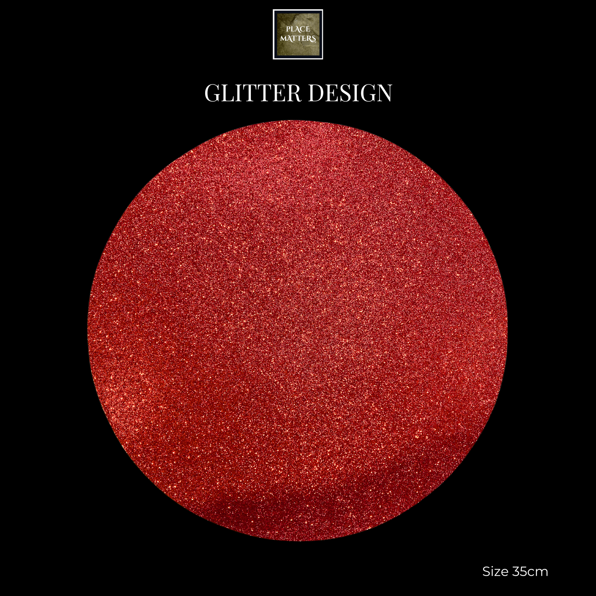 Red Placemats (Glitter)Pack of 20 (Round) - Place Matters