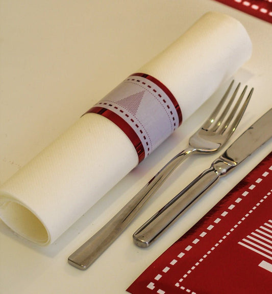 Christmas Napkin Wraps (Stripe Xmas Tree Design) - Place Matters