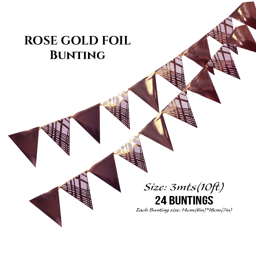 Rose Gold Foil Buntings (Weave) - Place Matters