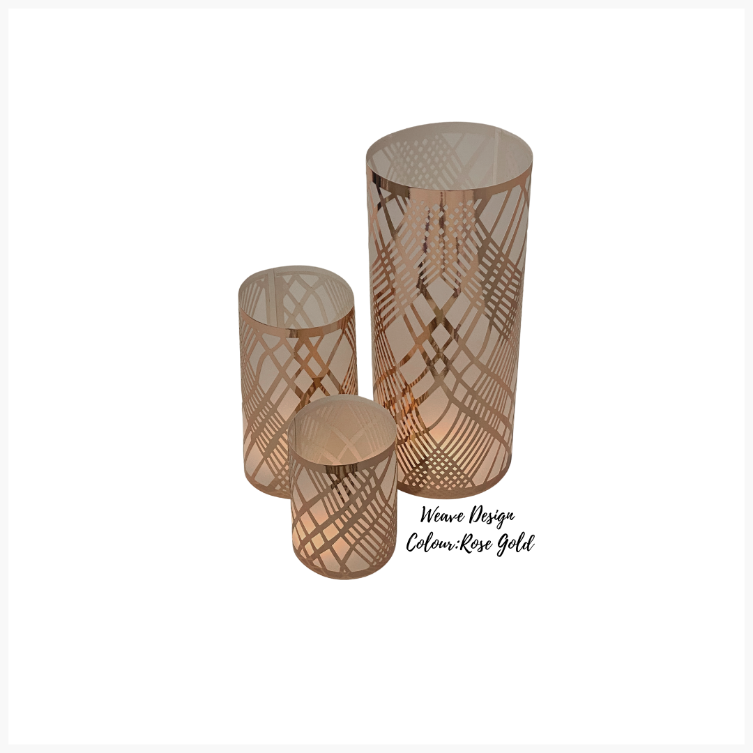 Rose Gold Table Decorations (Weave) (Pack of 3) - Place Matters