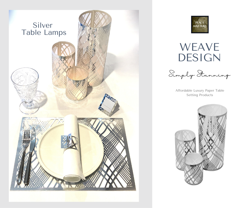 Silver Table Decorations (Weave) (Pack of 3) - Place Matters