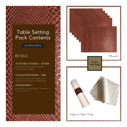 Faux Croc Design Paper Table Setting Pack - Place Matters