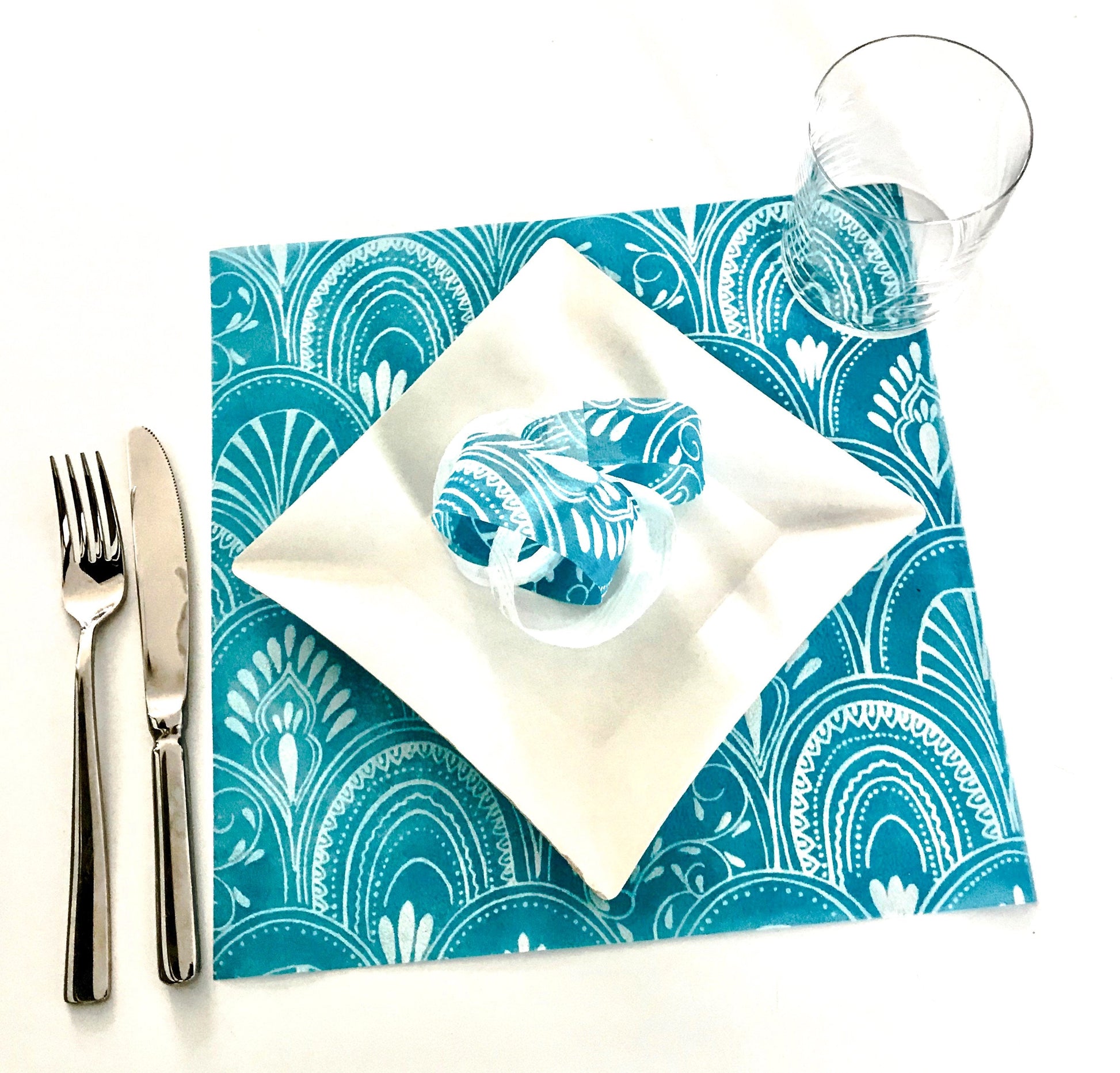Teal Placemats (Milano) Pack of 20 (Square) - Place Matters