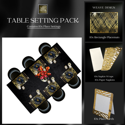 Table Setting Pack ( Weave Design)(Rectangle) - Place Matters