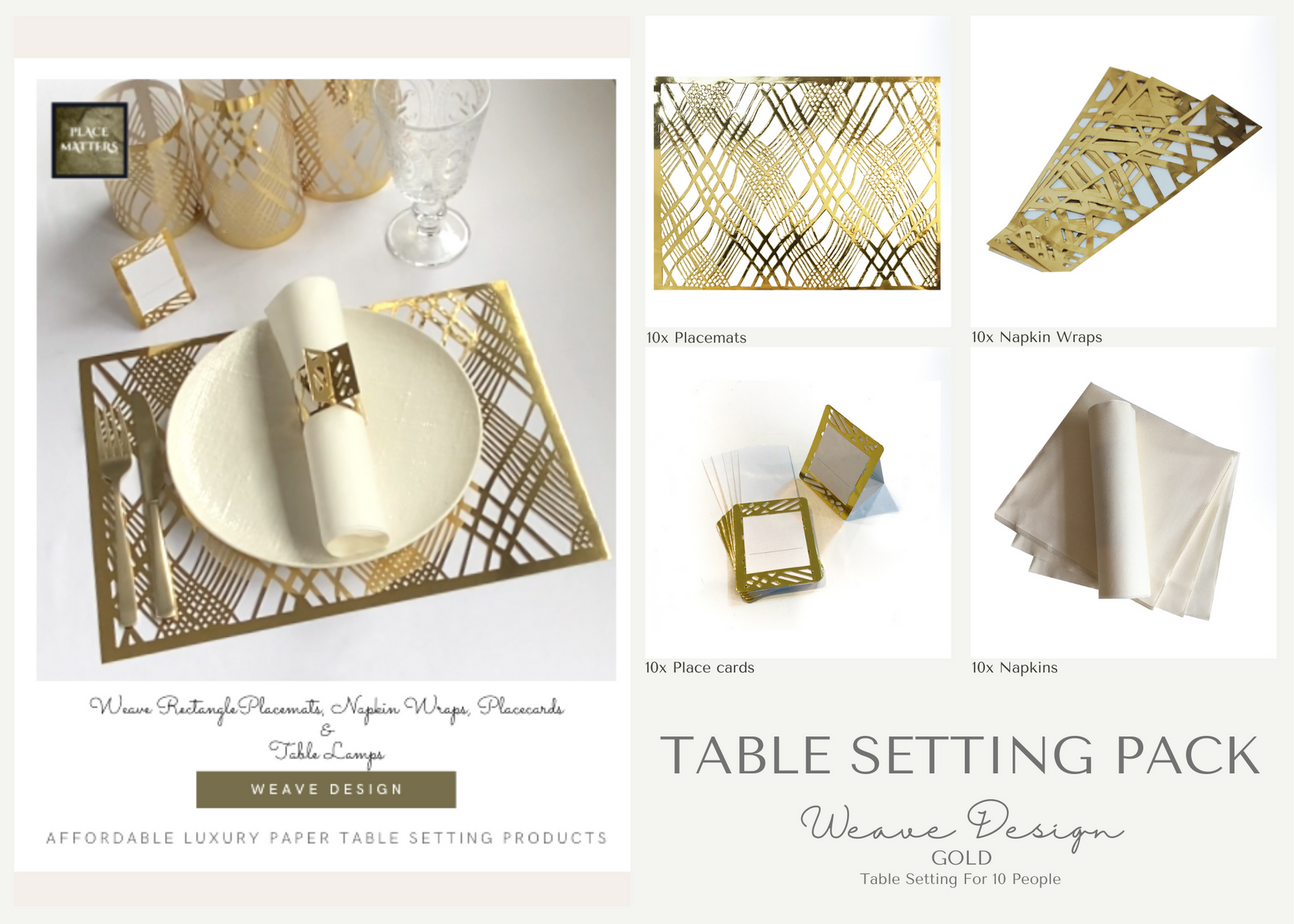 Weave Table Setting Pack (Rectangle) - Place Matters